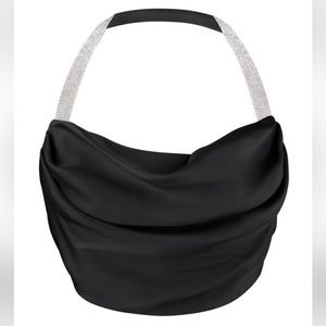 NUE Studio Silk Top with crystal ribbons